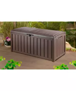 BAULE DA ESTERNO KETER "GLENWOOD" IN RESINA MARRONE EFFETTO LEGNO 390 LT 128X65X61 CM